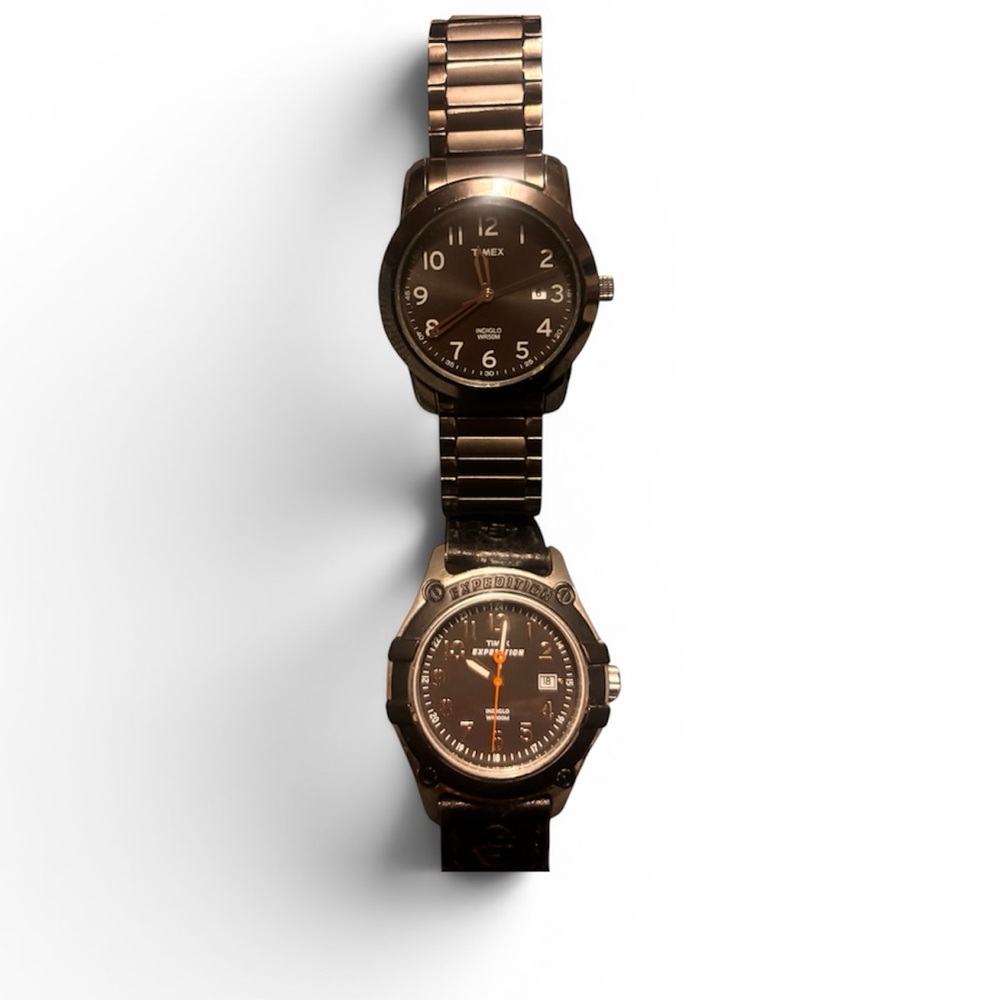 Timex Bundle- Leather Expedition Field Watch & Metal Stretch Band Dress Watch